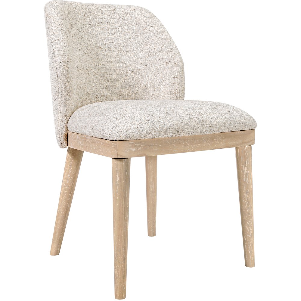 Valeo Beige Linen Textured Fabric Upholstered Dining Chair, Set of 2