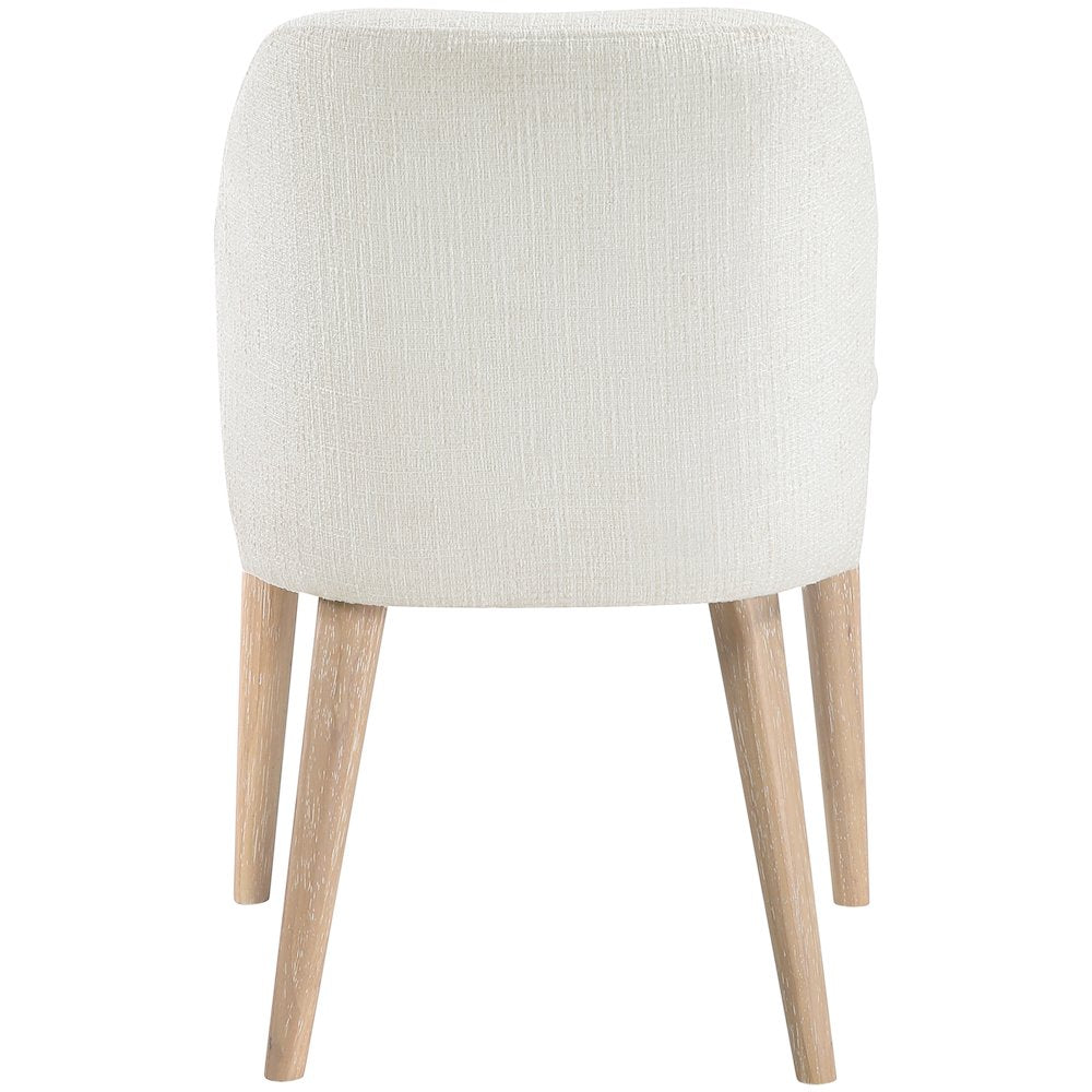 Valeo Cream Linen Textured Fabric Upholstered Dining Chair, Set of 2