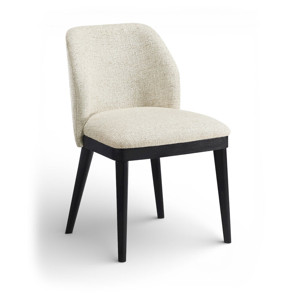 Valeo Beige Linen Textured Fabric Upholstered Dining Chair, Set of 2