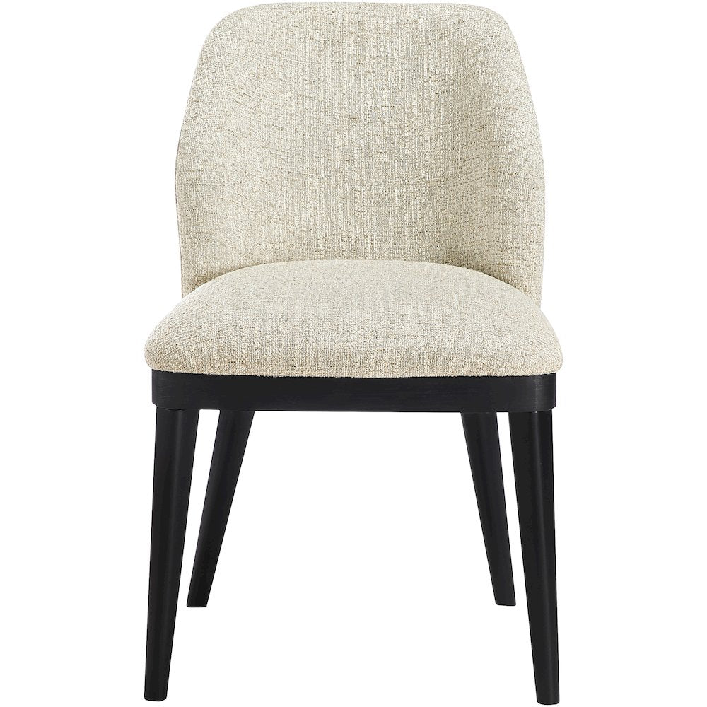 Valeo Beige Linen Textured Fabric Upholstered Dining Chair, Set of 2