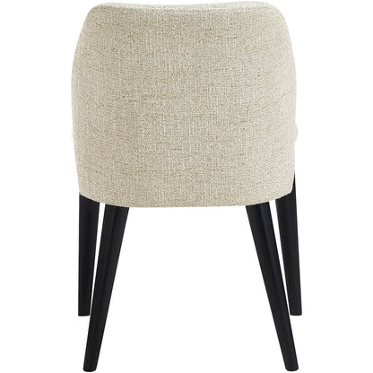 Valeo Beige Linen Textured Fabric Upholstered Dining Chair, Set of 2