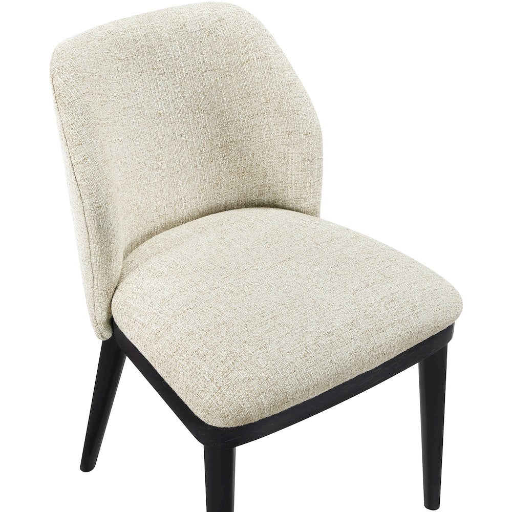 Valeo Beige Linen Textured Fabric Upholstered Dining Chair, Set of 2
