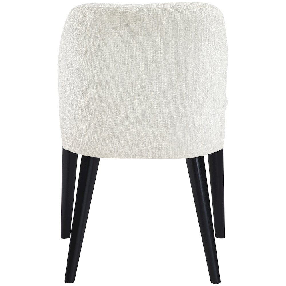 Valeo Cream Linen Textured Fabric Upholstered Dining Chair, Set of 2