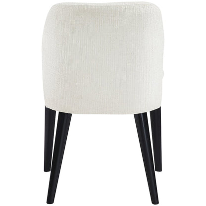 Valeo Cream Linen Textured Fabric Upholstered Dining Chair, Set of 2