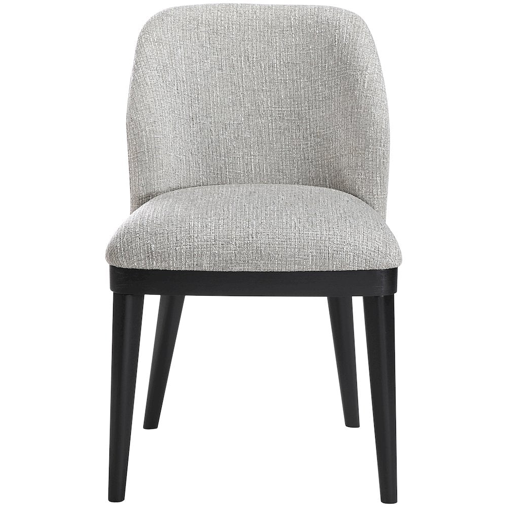 Valeo Grey Linen Textured Fabric Upholstered Dining Chair, Set of 2