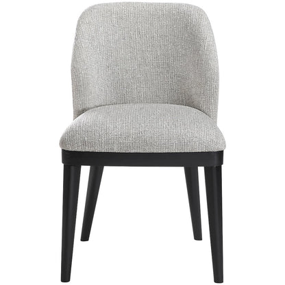 Valeo Grey Linen Textured Fabric Upholstered Dining Chair, Set of 2