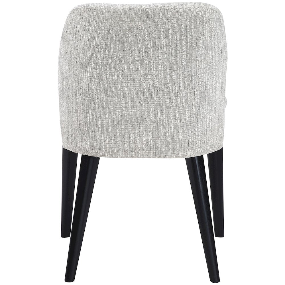 Valeo Grey Linen Textured Fabric Upholstered Dining Chair, Set of 2