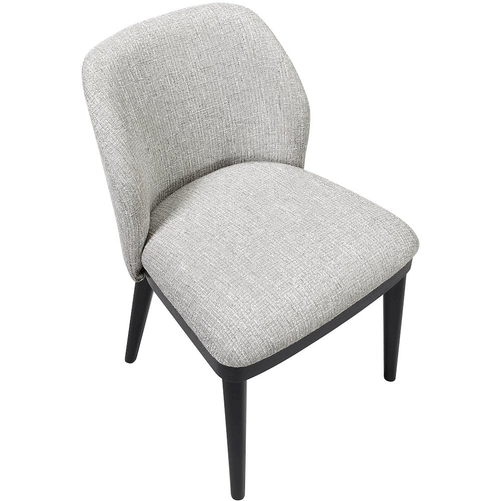 Valeo Grey Linen Textured Fabric Upholstered Dining Chair, Set of 2