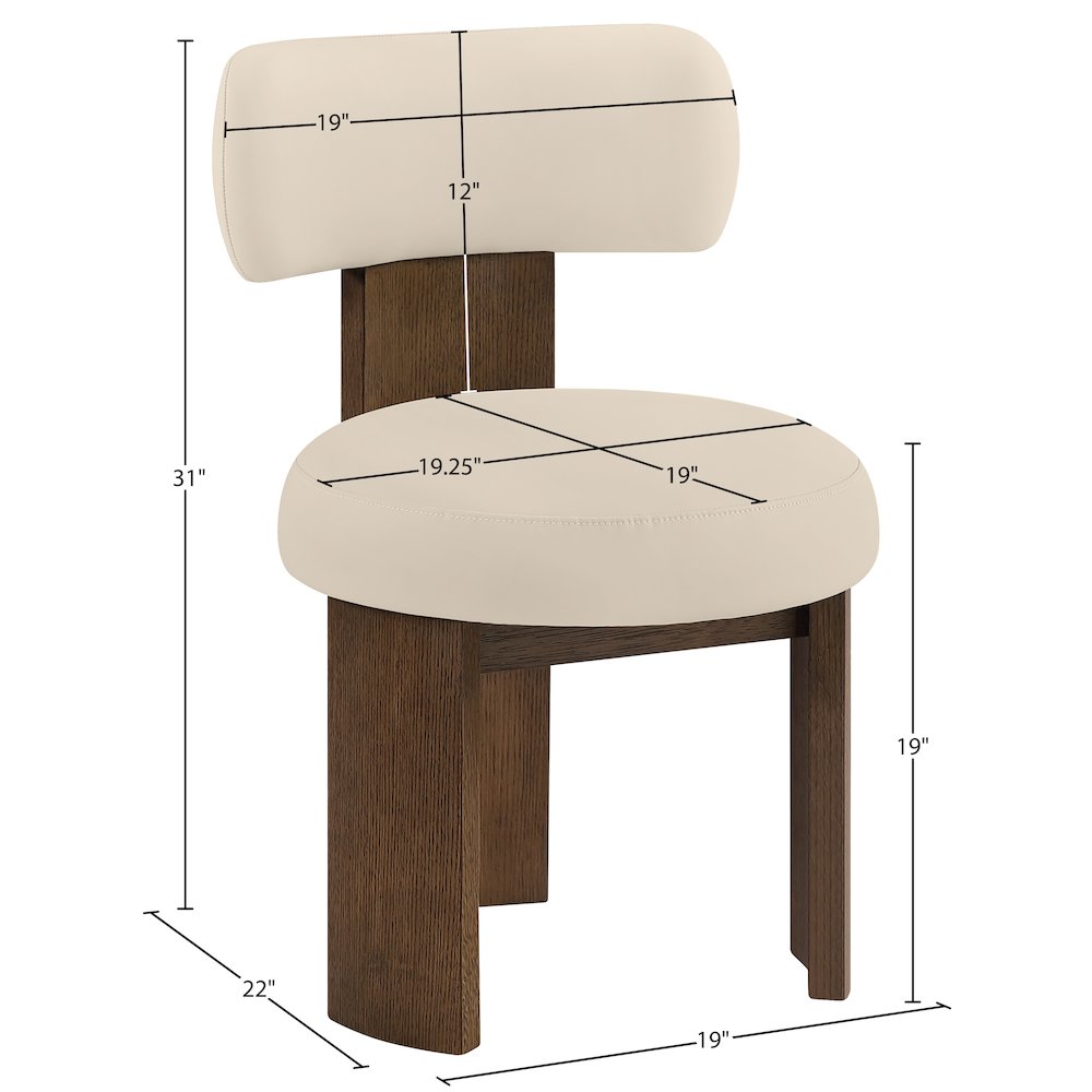 Atelier Beige Vegan Leather Upholstered Dining Chair, Set of 2