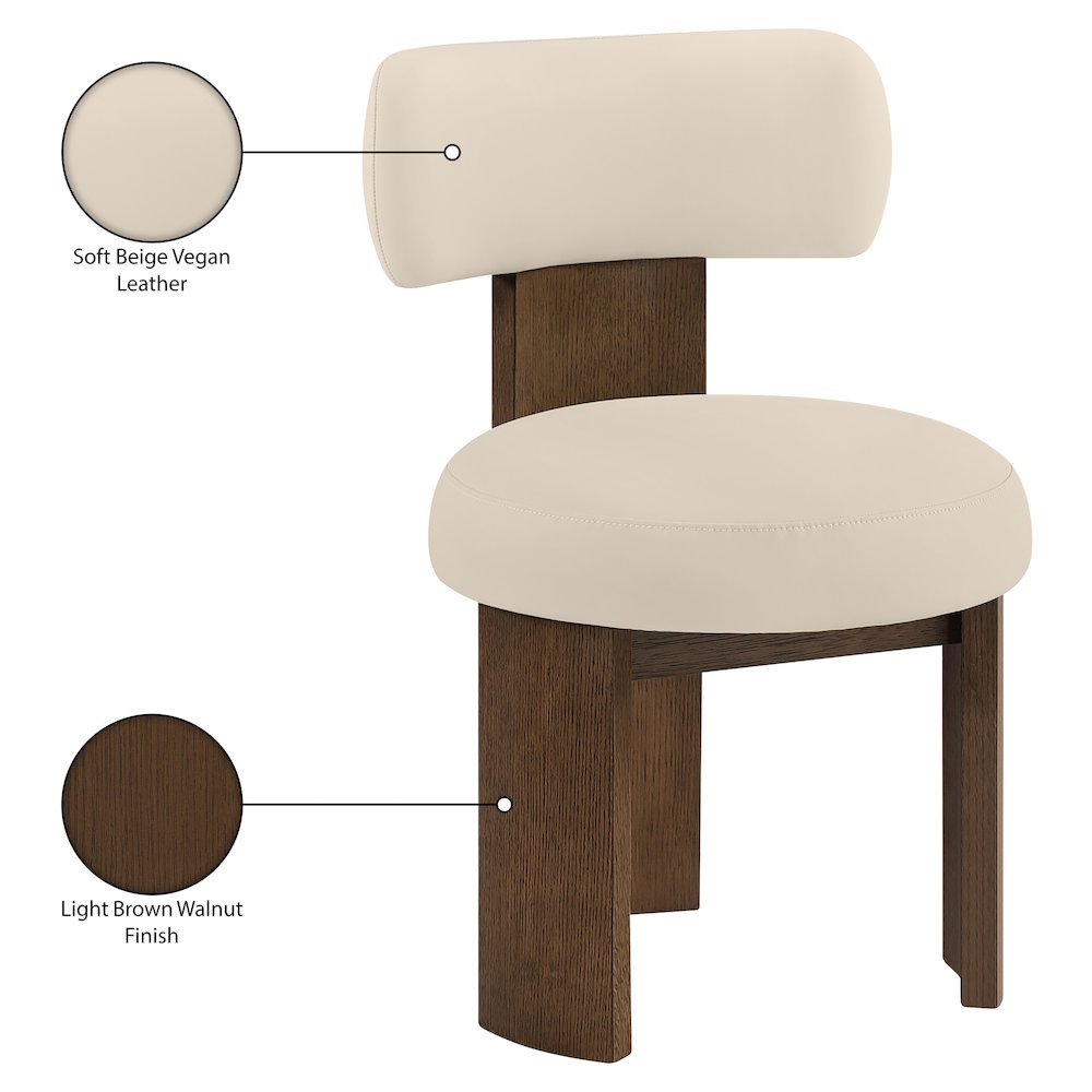 Atelier Beige Vegan Leather Upholstered Dining Chair, Set of 2