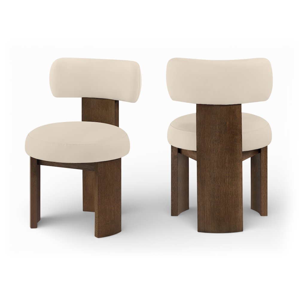 Atelier Beige Vegan Leather Upholstered Dining Chair, Set of 2