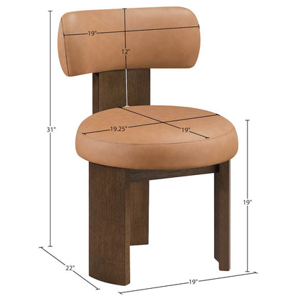 Atelier Cognac Vegan Leather Upholstered Dining Chair, Set of 2