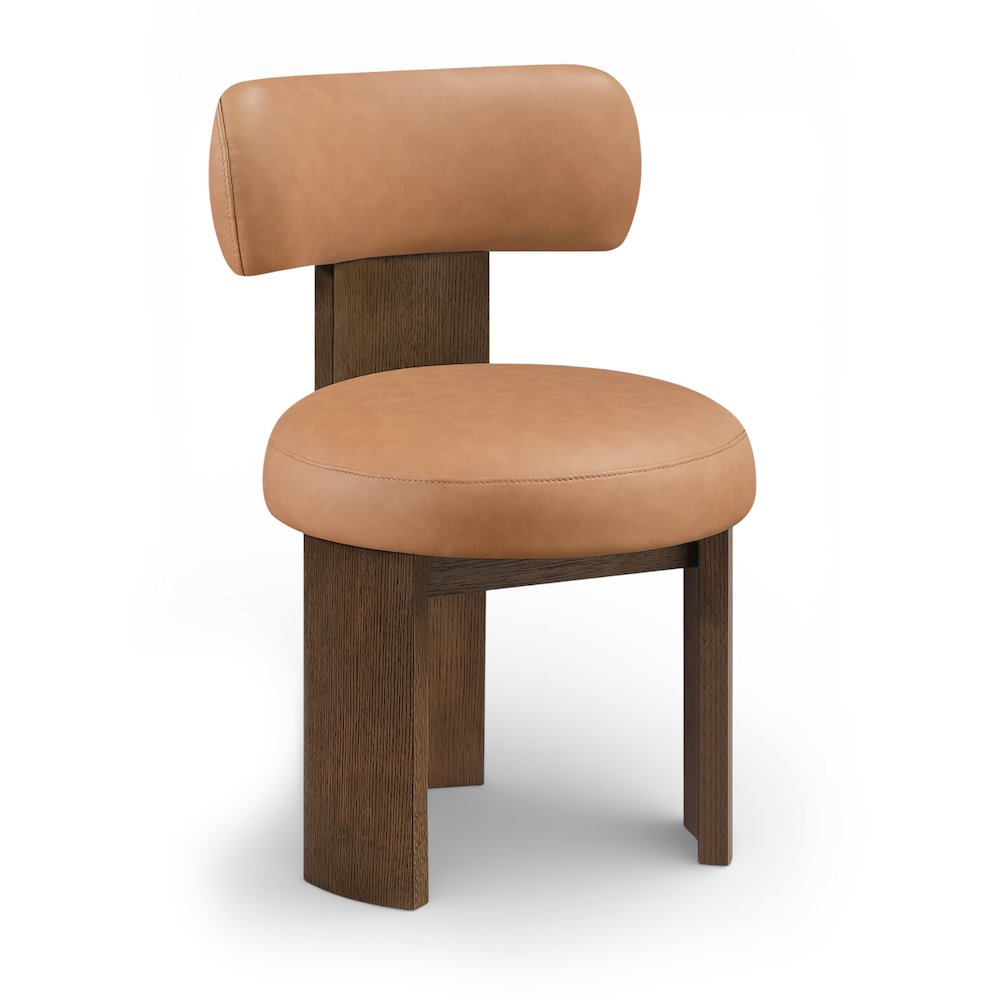 Atelier Cognac Vegan Leather Upholstered Dining Chair, Set of 2
