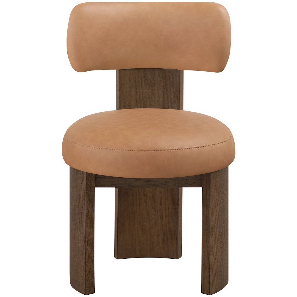 Atelier Cognac Vegan Leather Upholstered Dining Chair, Set of 2