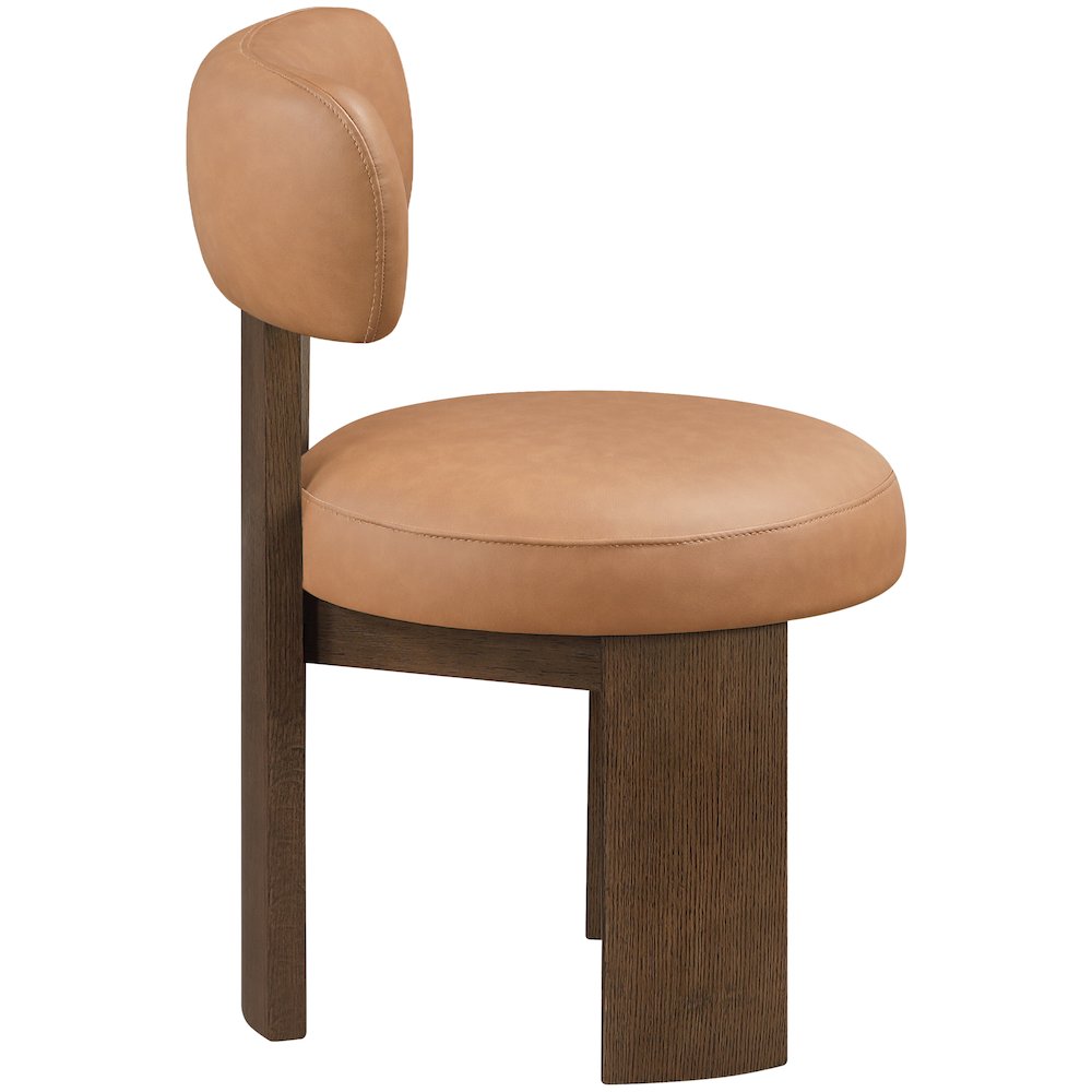 Atelier Cognac Vegan Leather Upholstered Dining Chair, Set of 2