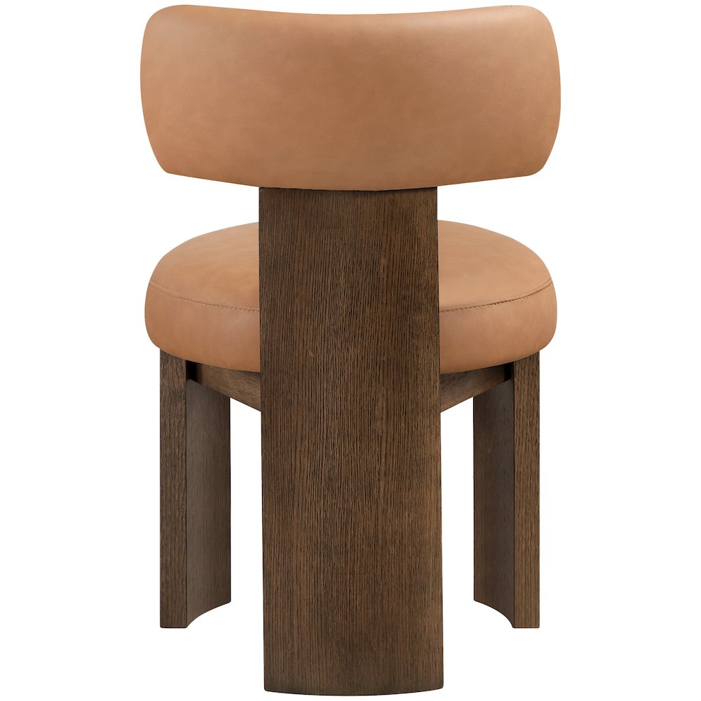 Atelier Cognac Vegan Leather Upholstered Dining Chair, Set of 2