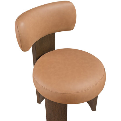 Atelier Cognac Vegan Leather Upholstered Dining Chair, Set of 2