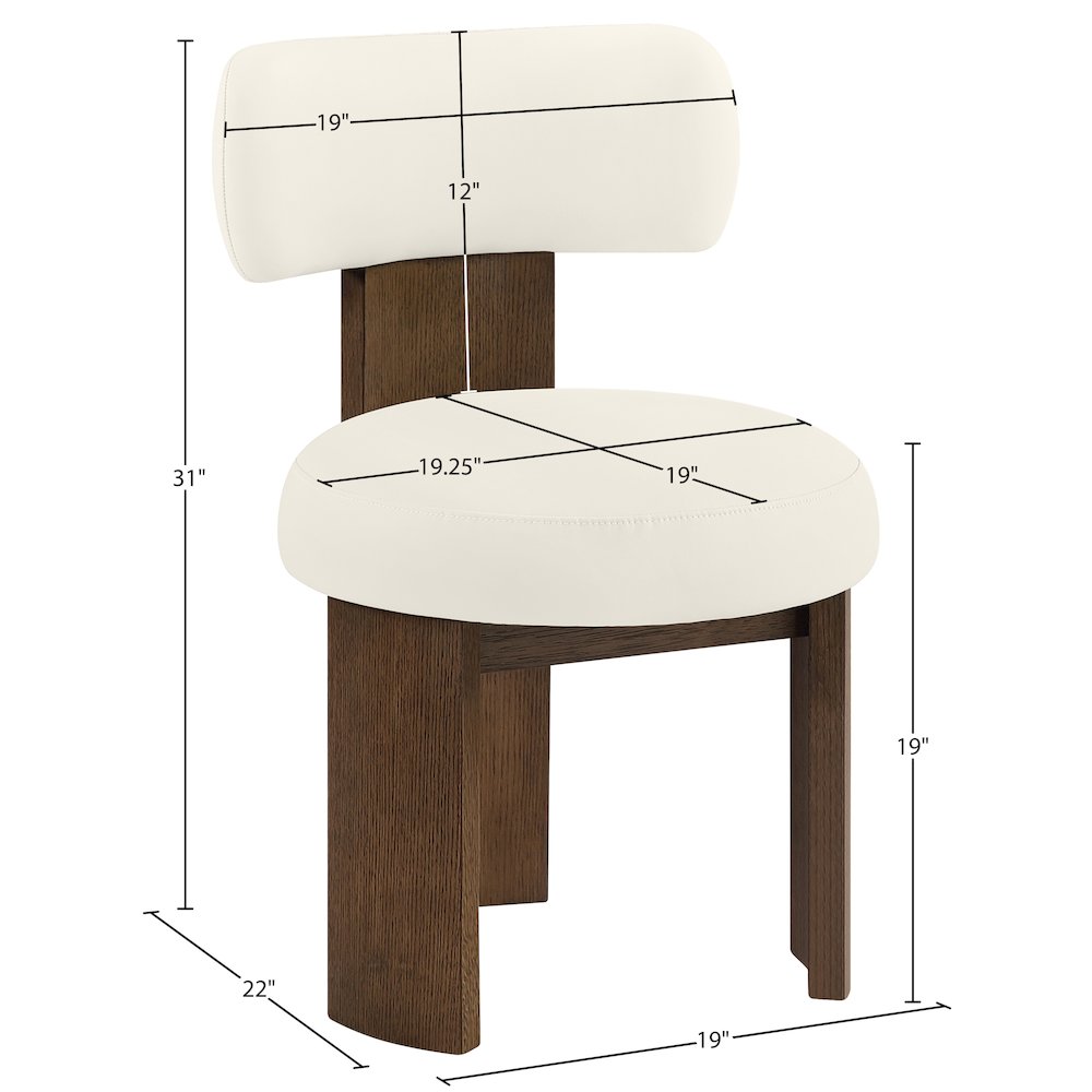 Atelier Cream Vegan Leather Upholstered Dining Chair, Set of 2