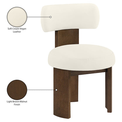 Atelier Cream Vegan Leather Upholstered Dining Chair, Set of 2