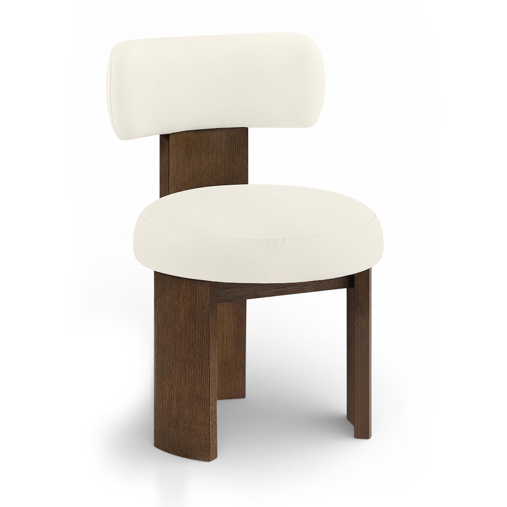 Atelier Cream Vegan Leather Upholstered Dining Chair, Set of 2
