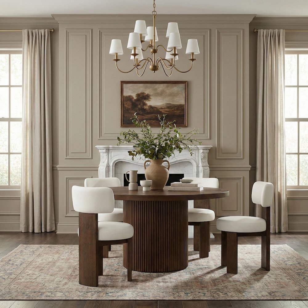 Atelier Cream Vegan Leather Upholstered Dining Chair, Set of 2