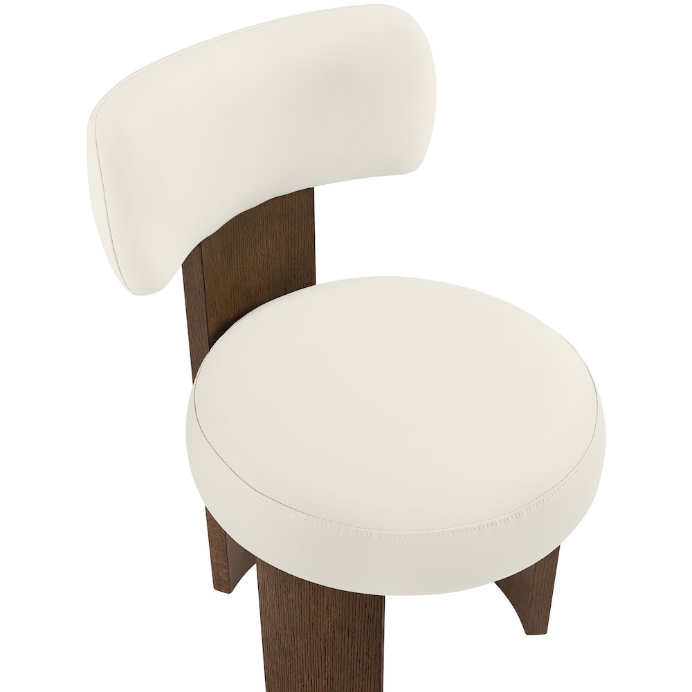 Atelier Cream Vegan Leather Upholstered Dining Chair, Set of 2