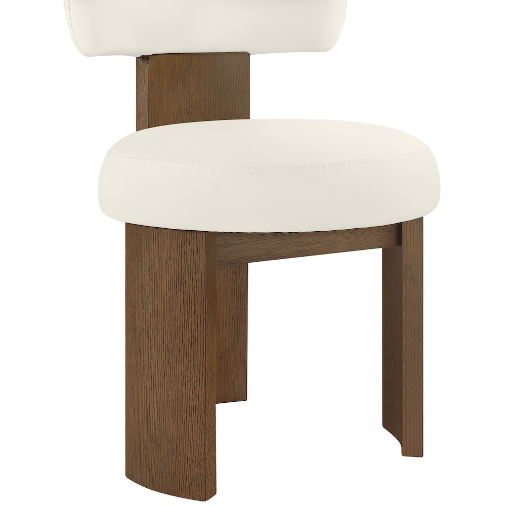 Atelier Cream Vegan Leather Upholstered Dining Chair, Set of 2