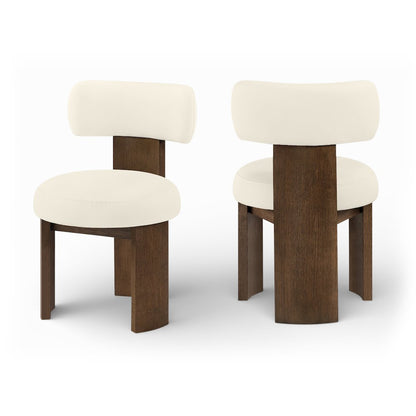 Atelier Cream Vegan Leather Upholstered Dining Chair, Set of 2