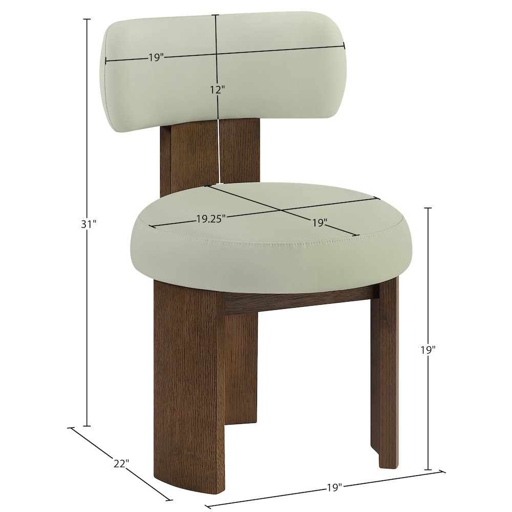Atelier Mint Vegan Leather Upholstered Dining Chair, Set of 2