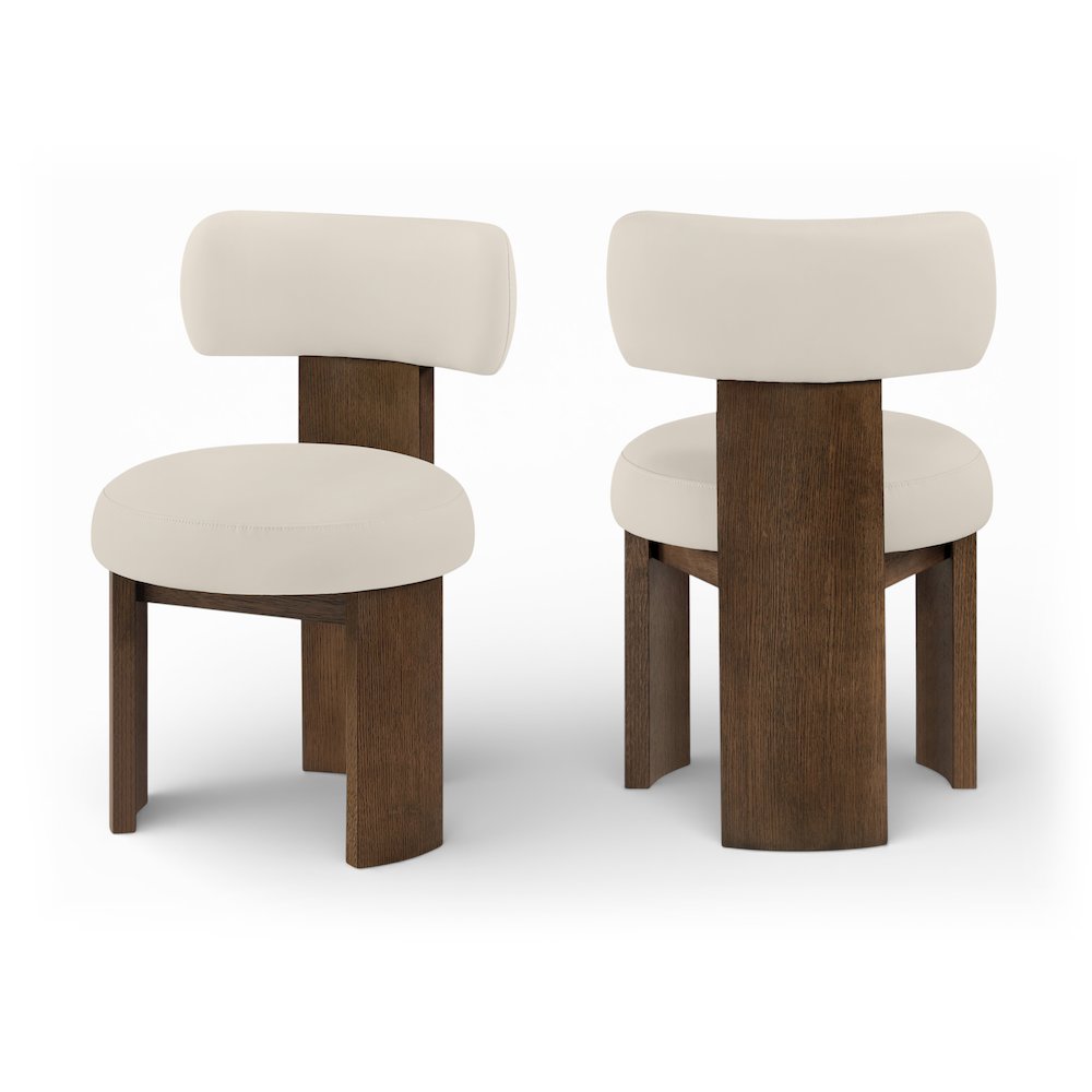 Atelier Taupe Vegan Leather Upholstered Dining Chair, Set of 2