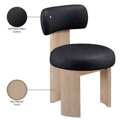 Atelier Black Vegan Leather Upholstered Dining Chair, Set of 2