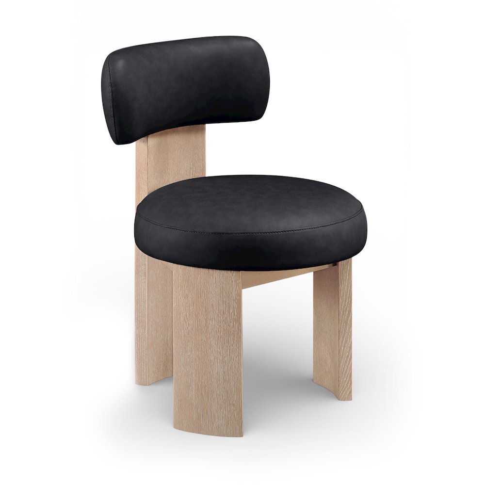Atelier Black Vegan Leather Upholstered Dining Chair, Set of 2
