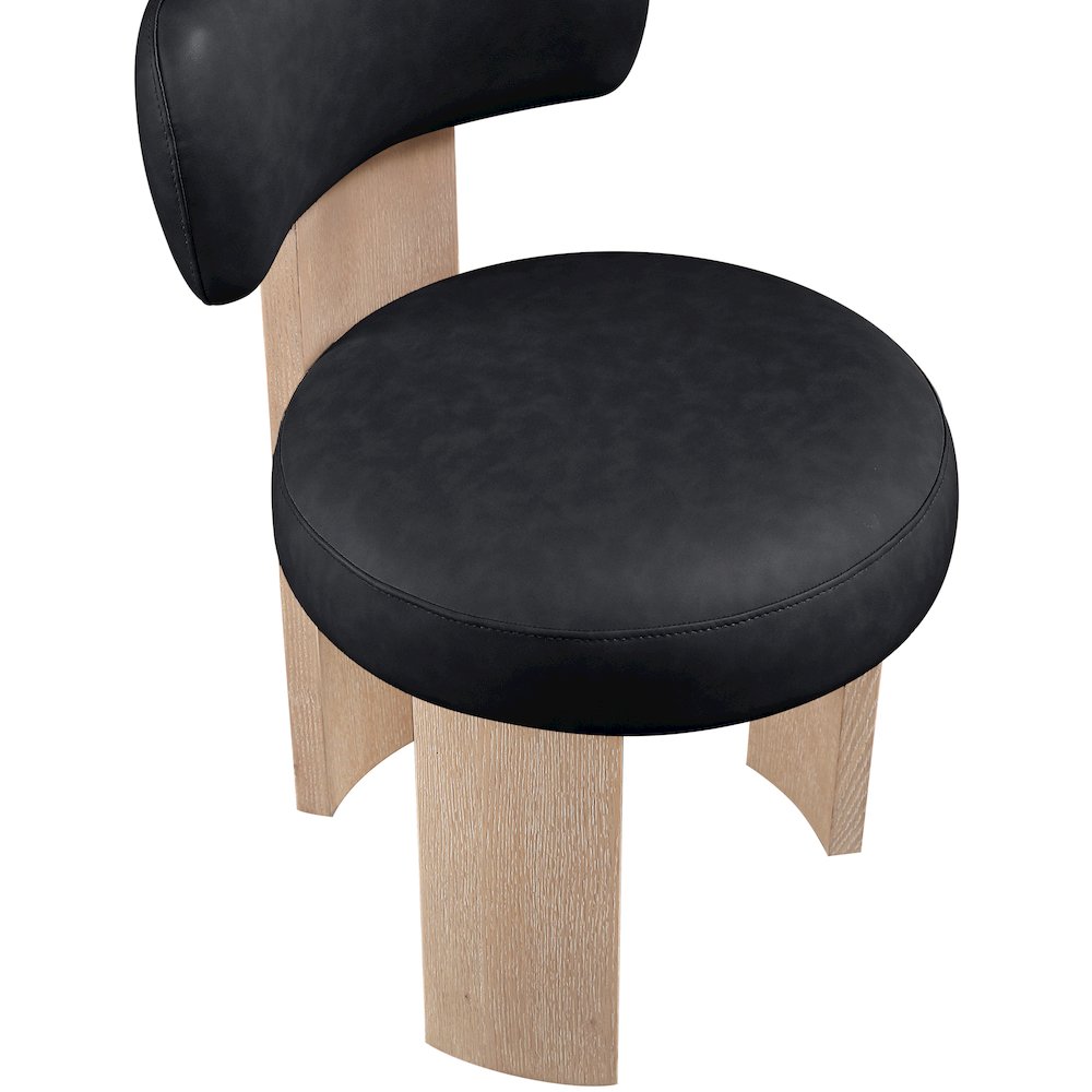 Atelier Black Vegan Leather Upholstered Dining Chair, Set of 2