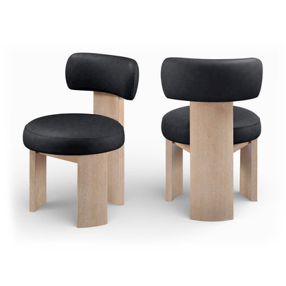 Atelier Black Vegan Leather Upholstered Dining Chair, Set of 2