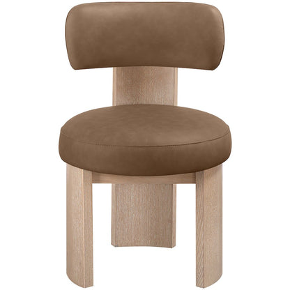Atelier Brown Vegan Leather Upholstered Dining Chair, Set of 2