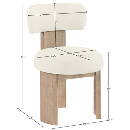 Atelier Cream Vegan Leather Upholstered Dining Chair, Set of 2