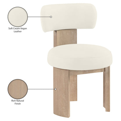 Atelier Cream Vegan Leather Upholstered Dining Chair, Set of 2