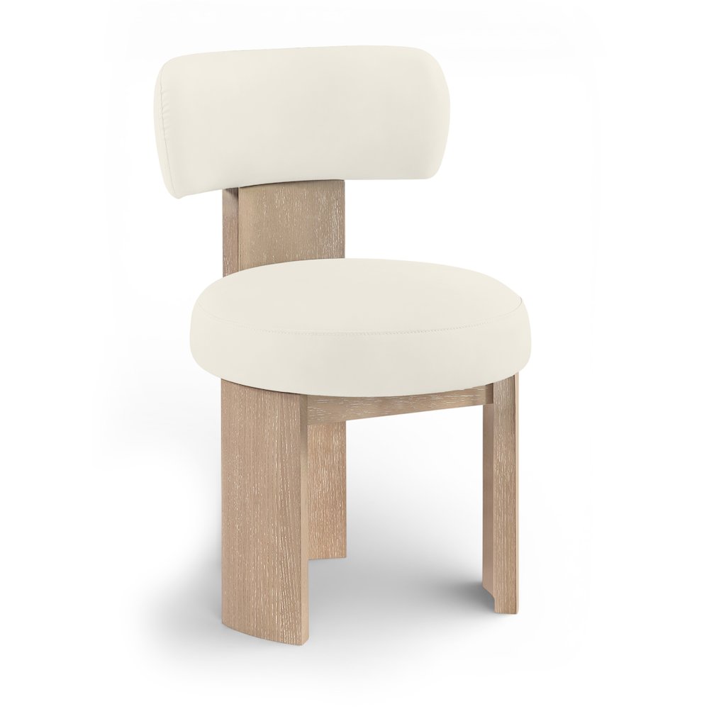 Atelier Cream Vegan Leather Upholstered Dining Chair, Set of 2