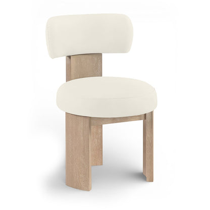 Atelier Cream Vegan Leather Upholstered Dining Chair, Set of 2