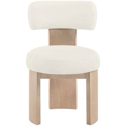Atelier Cream Vegan Leather Upholstered Dining Chair, Set of 2