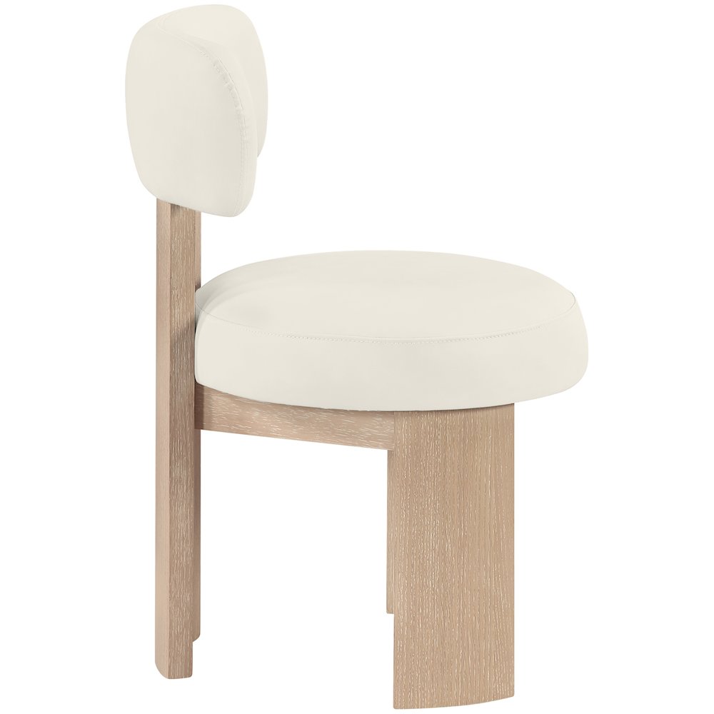 Atelier Cream Vegan Leather Upholstered Dining Chair, Set of 2