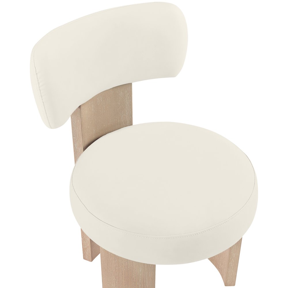 Atelier Cream Vegan Leather Upholstered Dining Chair, Set of 2