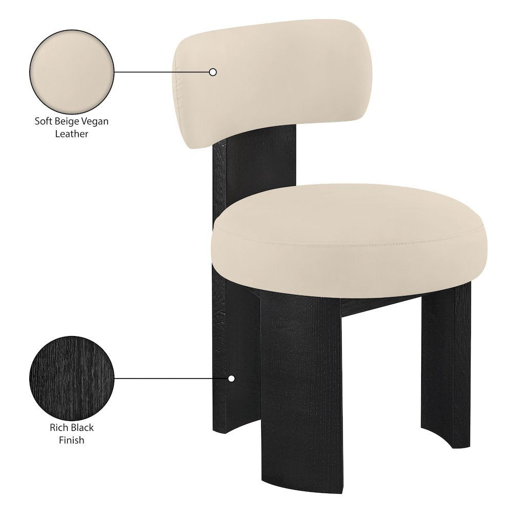 Atelier Beige Vegan Leather Upholstered Dining Chair, Set of 2