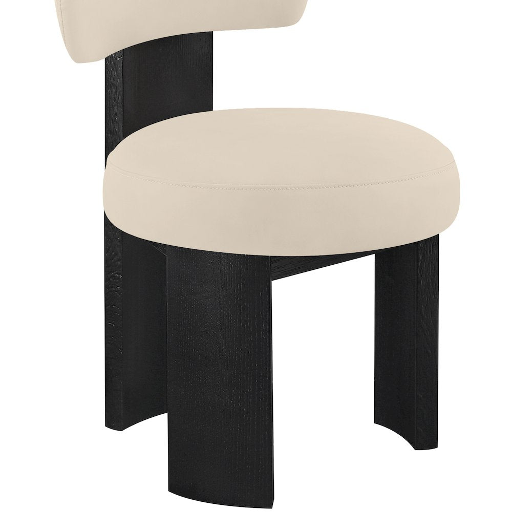 Atelier Beige Vegan Leather Upholstered Dining Chair, Set of 2