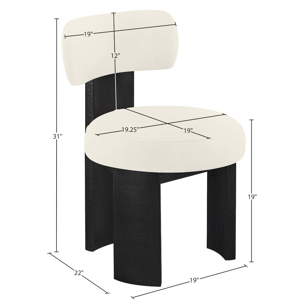 Atelier Cream Vegan Leather Upholstered Dining Chair, Set of 2