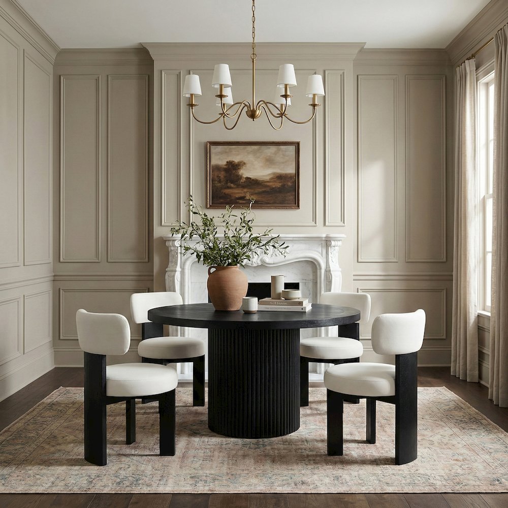 Atelier Cream Vegan Leather Upholstered Dining Chair, Set of 2