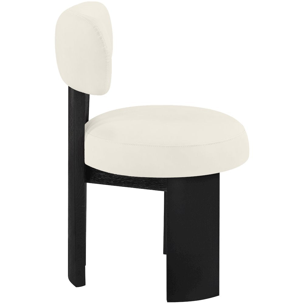 Atelier Cream Vegan Leather Upholstered Dining Chair, Set of 2