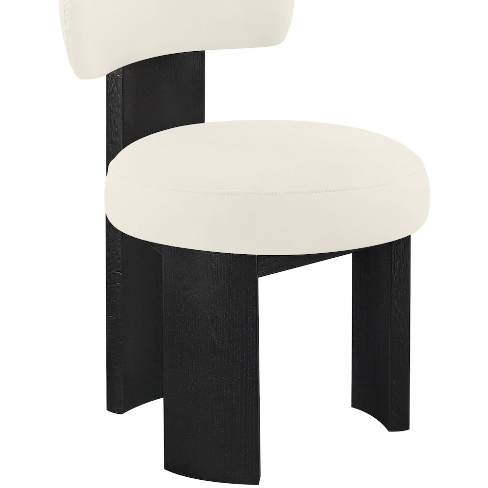 Atelier Cream Vegan Leather Upholstered Dining Chair, Set of 2
