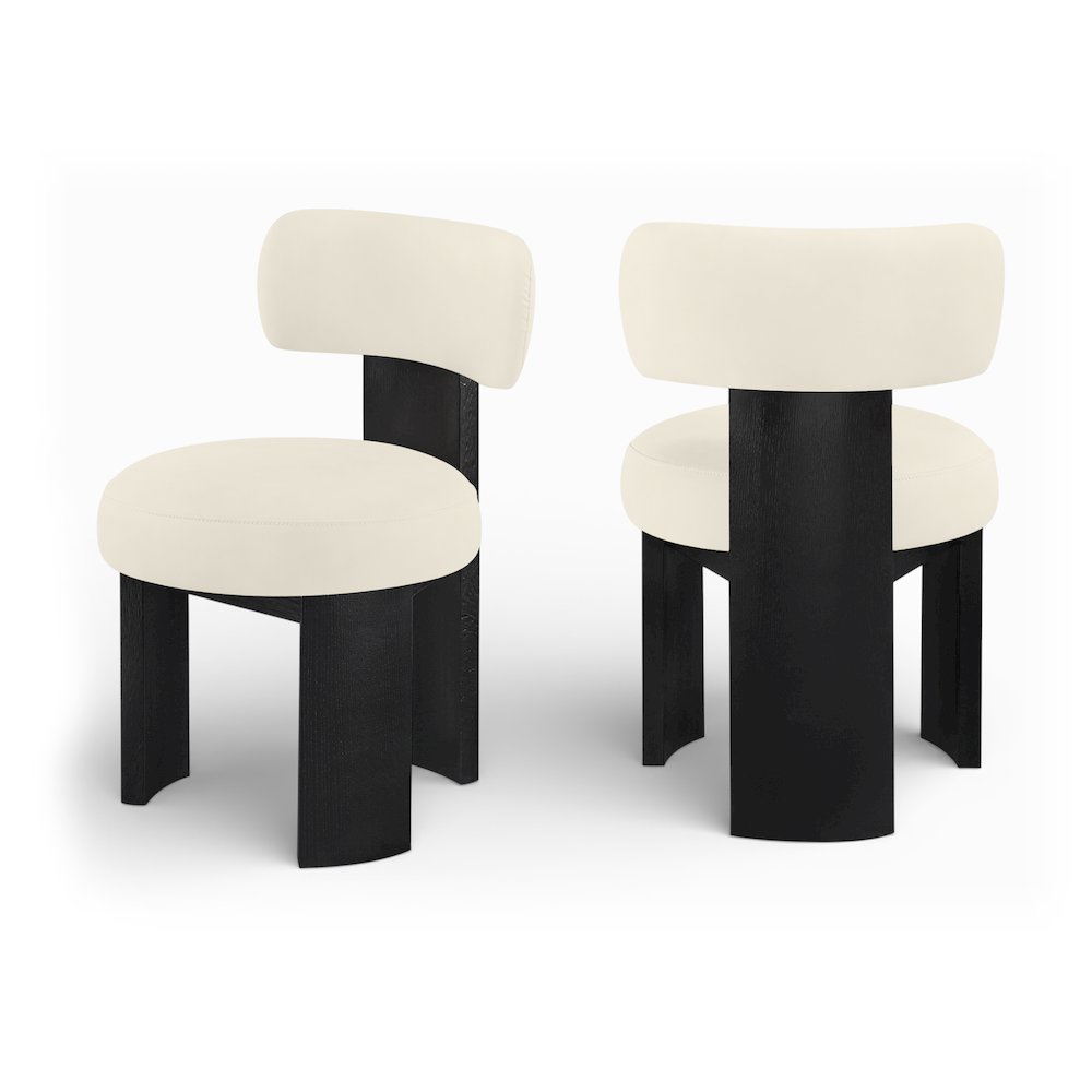 Atelier Cream Vegan Leather Upholstered Dining Chair, Set of 2