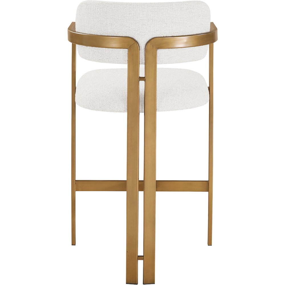 Aurum Cream Linen Textured Fabric Upholstered Counter Stool